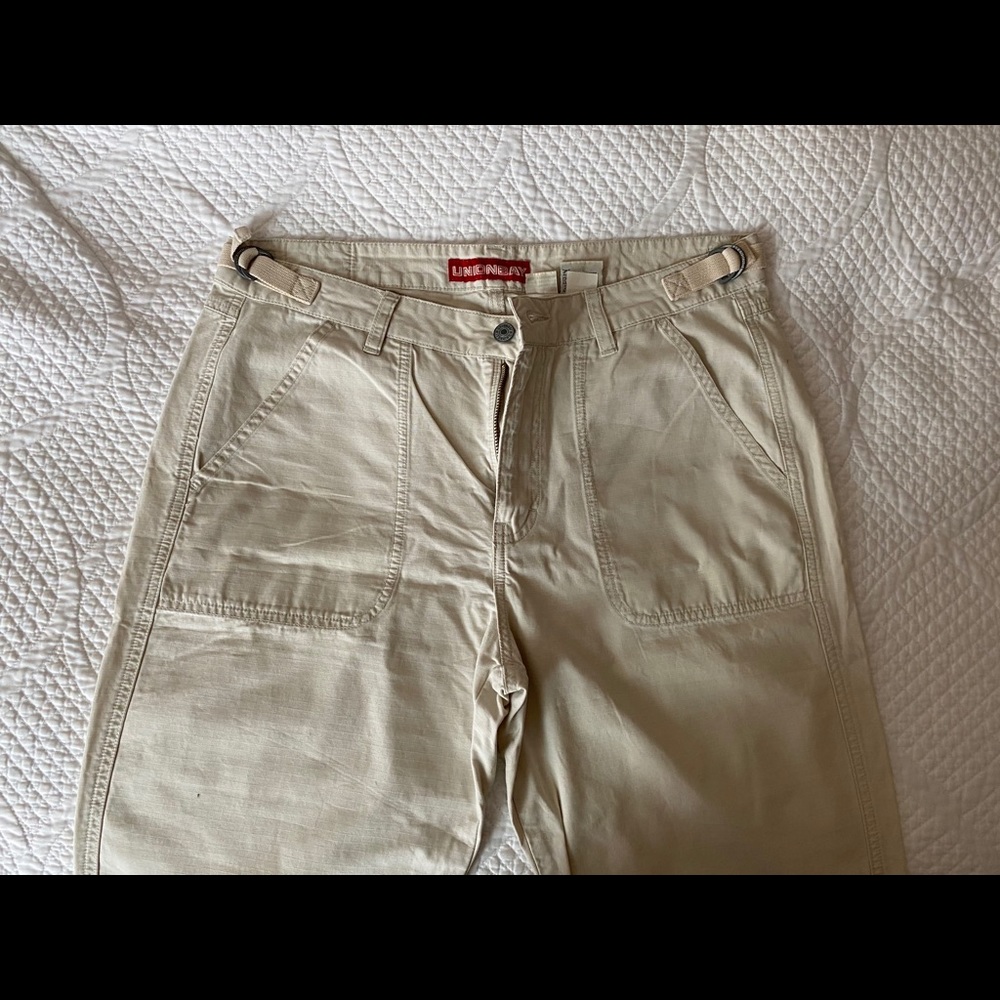 Canvas wide-leg Pants with Tie detail on sides. - Picture 1 of 3